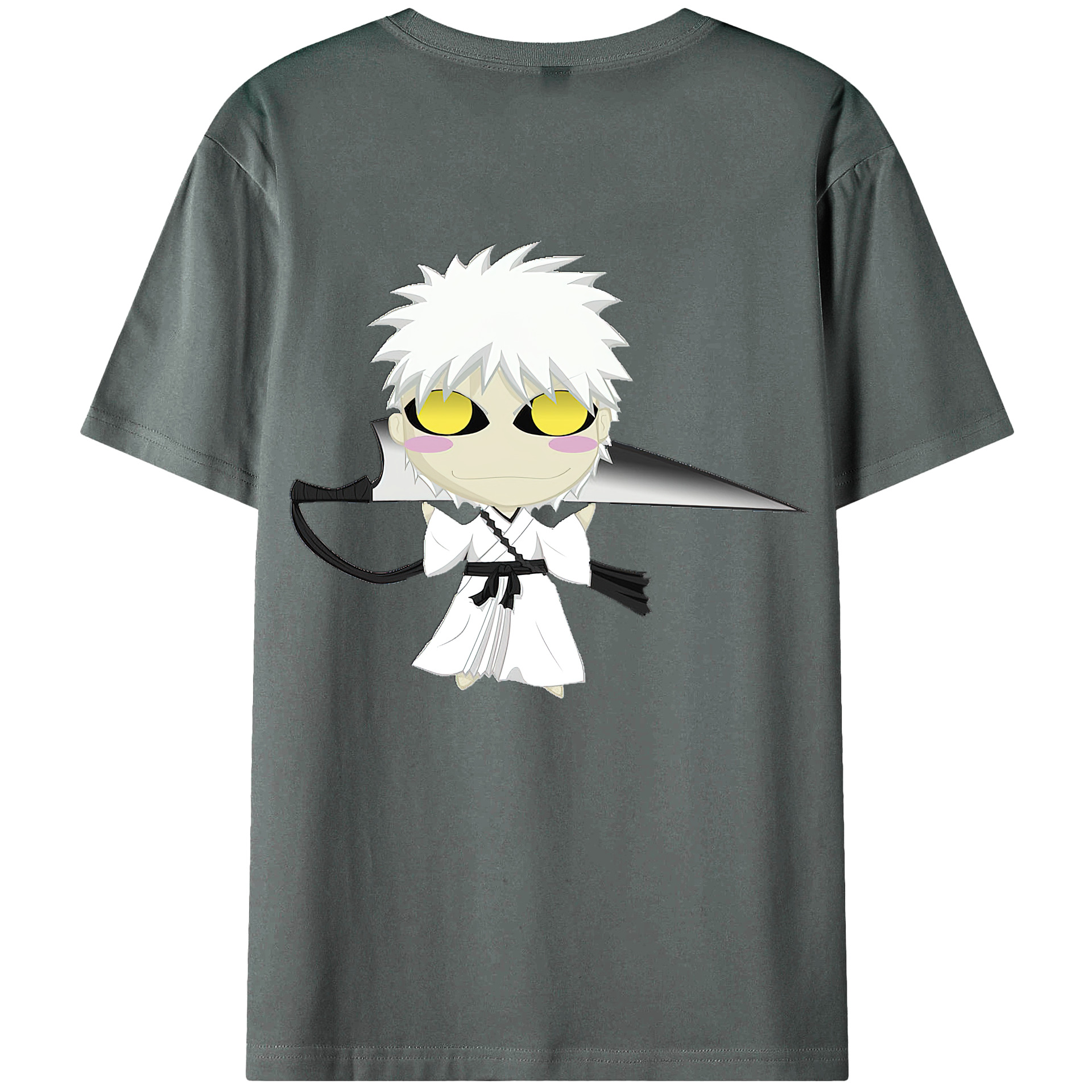 （画像用） ブリーチ 黒崎一護（くろさき いちご）BLEACH Kurosaki Ichigo 綿100％ メンズ半袖Tシャツ（バックプリント） 通気性